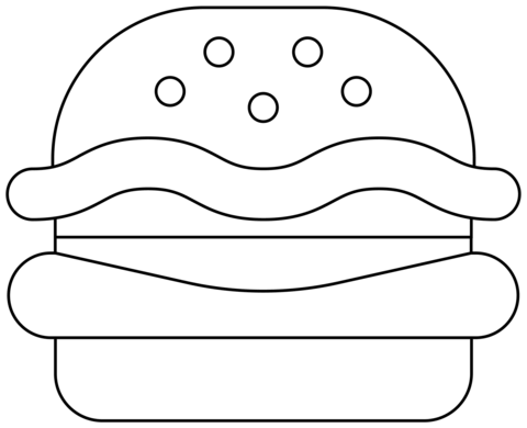 Hamburger Emoji Coloring Page